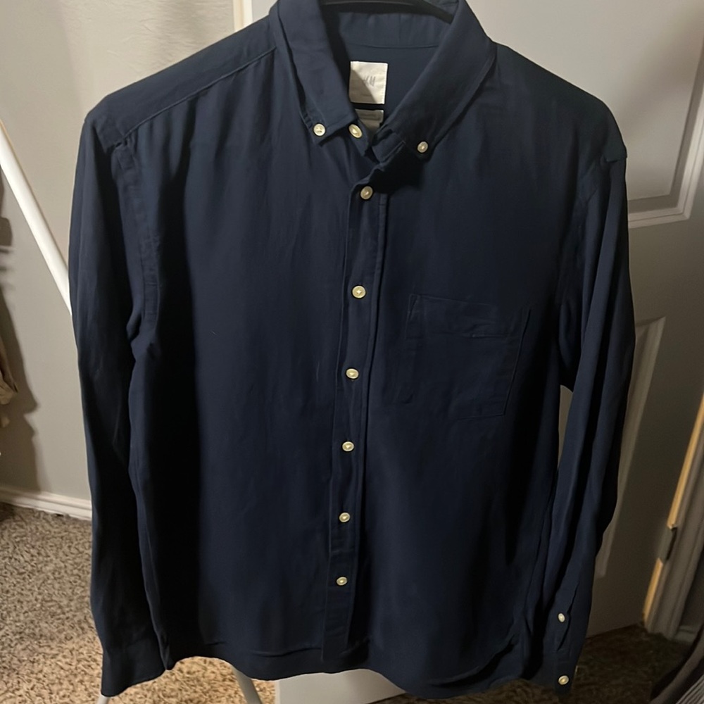NWT H&M Navy Button Down Shirt